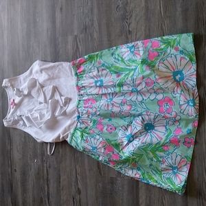 Lilly Pulitzer White and Green Floral Dress